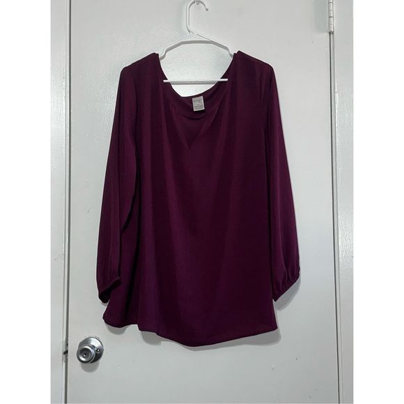 Terra & Sky Tops - Terra & Sky Plus Size 1X Plum Top Blouse Women Stylish